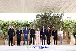 Group photo of the G7 leaders at the 50th G7 summit in Apulia