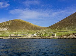 Village Bay on Hirta, the main island of St Kilda, from which the last permanent residents were evacuated in 1930