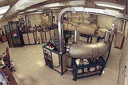 An accelerator mass spectrometer used for radiocarbon dating and other analysis
