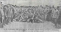 A group of Armenians responding to Russian recruitment for the Armenian volunteer units