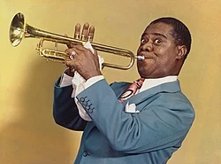 Louis Armstrong, famous New Orleans jazz musician