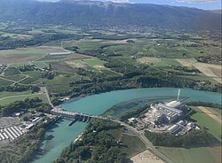 The SIG-owned incinerator of Cheneviers, Verbois dam, and the solar farm