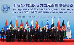 President Jeenbekov at the Shanghai Cooperation Organisation summit in China, June 2018