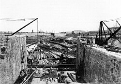 The construction of Dock 2, 1891.