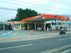 An ENEOS filling station near Mount Fuji in Japan