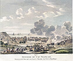 The burning of Cap-Français in 1793