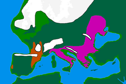 A map of Europe showing the Last Glacial Maximum refugia, c. 20,000 years ago Solutrean culture Epigravettian culture[3]
