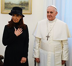Kirchner meeting with Pope Francis in 2013.