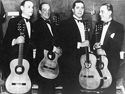 Carlos Gardel and his group of guitar players