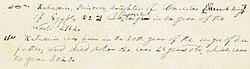 Characters with translations taken from the Valuable Discovery notebook. Some of the characters are mirror images of the Egyptian characters.[7]