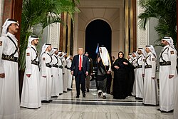 Sheikh Tamim and Sheikha Jawaher with President Donald Trump, in Lusail Palace 14 May 2025