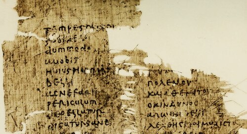 A 5th-century papyrus showing a parallel Latin-Greek text of a speech by Cicero[84]