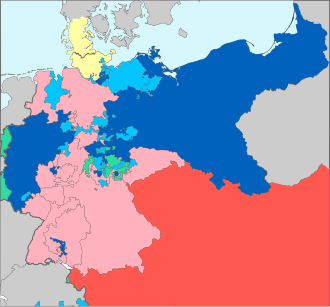 Situation at the time of the outbreak of the war: Prussia Austria Prussia's allies Austria's allies Neutral members of the German Confederation Under joint administration (Schleswig-Holstein)