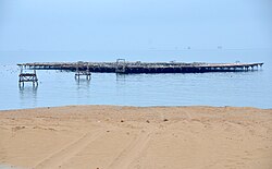 Human-made Guano Island near Walvis Bay in Namibia