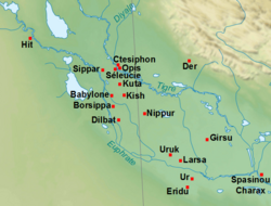 Major cities of Lower Mesopotamia in the 1st millennium BC