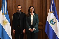 Villarruel and Salvadoran president Nayib Bukele in October 2024