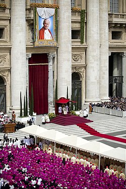 Some 1.5 million St. Peter's Square attendees witness the beatification of John Paul II on 1 May 2011 in Vatican City.[251]