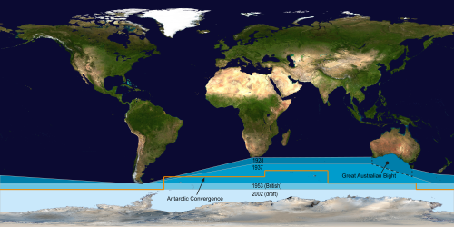 The International Hydrographic Organization's delineation of the "Southern Ocean" has moved steadily southward since the original 1928 edition of its Limits of Oceans and Seas.[5]