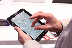 Samsung Galaxy Tab demonstrating multi-touch