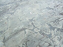 Weathered Precambrian pillow lava in the Temagami Greenstone Belt of the Canadian Shield