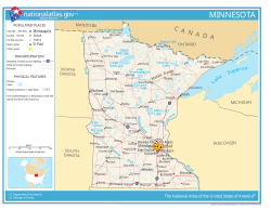 Scalable map of Minnesota, showing roads and major bodies of water