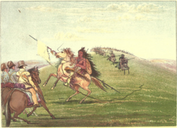 Comanches meeting the U.S. dragoons near the Wichita Mountains in 1834, by George Catlin