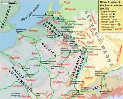 The Rhine frontier around 70 AD