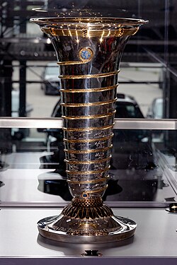A replica of the trophy given to the F1 World Drivers' Champion at the end of the season