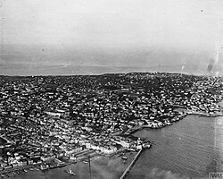 Beirut harbour seen from the air during World War I