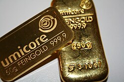 A minted bar (left) and a cast bar (right)