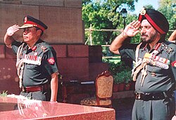 The Royal Bhutan Army Chief of Staff (left) and Indian Army Chief of Staff (right) in 2006