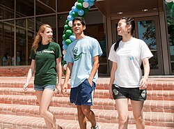 University students in casual clothes in the U.S.