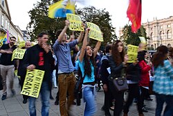 Pro-YPG demonstration against ISIL in Vienna, Austria, 10 October 2014