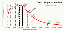 Czech wage distribution 2024[64]