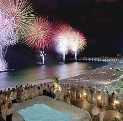New Year's Eve fireworks at Copacabana Beach
