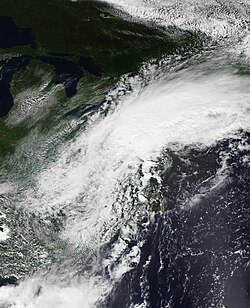 Ida as an extratropical cyclone over the Northeastern United States on September 1