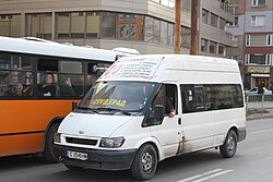 A Ford Transit marshrutka in Sofia, Bulgaria