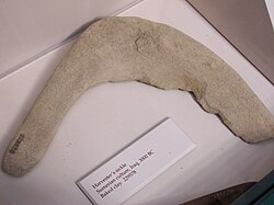 Sumerian harvester's sickle made from baked clay and dated to about 3000 BCE