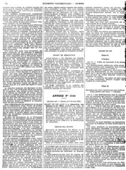 The first page of the French bill on separation of Church and State, as brought before the Chambre des Députés in 1905