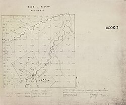 Early map of Auraria and Denver showing Clear Creek and Platte River