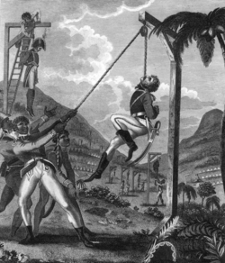 Black troops hanging French prisoners