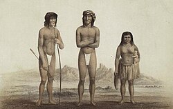 Chiefs Irataba and Cairook, with Mohave woman, by Balduin Möllhausen (1856)