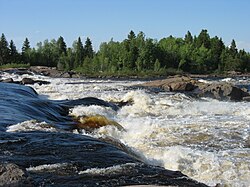 Michel's falls on Ashuapmushuan River in Saint-Félicien, Saguenay–Lac-Saint-Jean