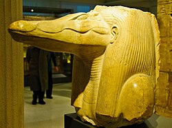 Statue of Sobek from the mortuary temple of Amenemhat III c. 1810 BC. Ashmolean Museum, Oxford.