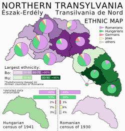 Ethnic map of Northern Transylvania