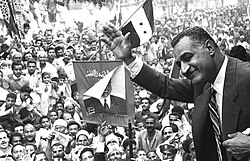 Egyptian President Gamal Abdel Nasser in Mansoura, 1960
