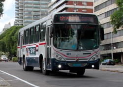 Bus of CUTCSA, the largest bus company in Montevideo.
