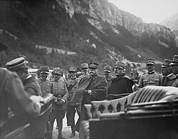 Joffre during a visit to the Val Fella Valley, Italy.