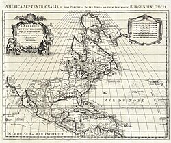French Map of North America 1700 (Covens and Mortier ed. 1708) − "PAYS DES ILINOIS", near center