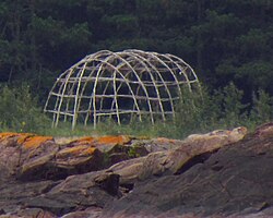 Frame of Ojibwe sweatlodge